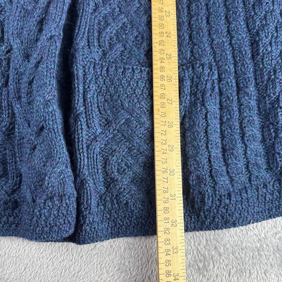 Kilronan Knitwear Women's Open Cardigan Blue Cable Knit XXL Ireland Fisherman - Picture 8 of 8